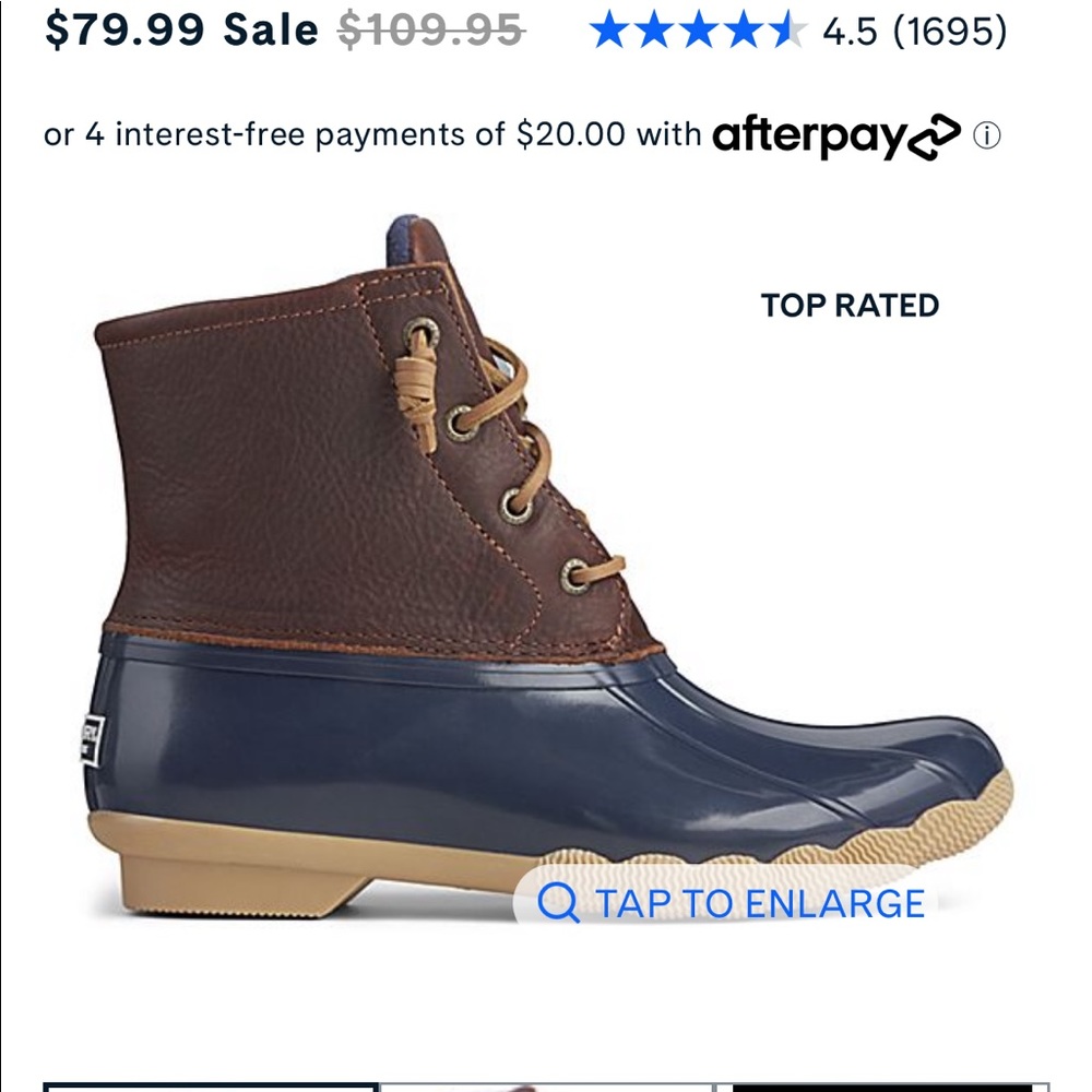 Sperry’s Women's Saltwater Duck Boot (7.5)